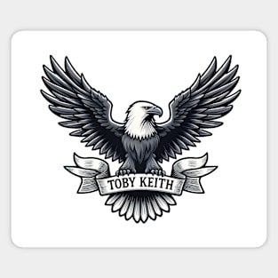 An eagle holds a sign that says Toby Keith Magnet